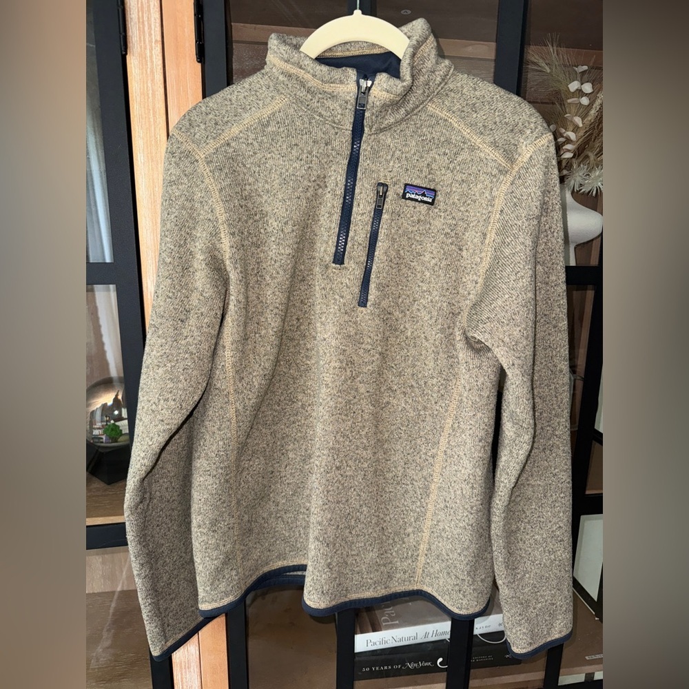 Patagonia 1/4 zip Better Sweater Fleece Jacket boys kids nautilus tan pullover